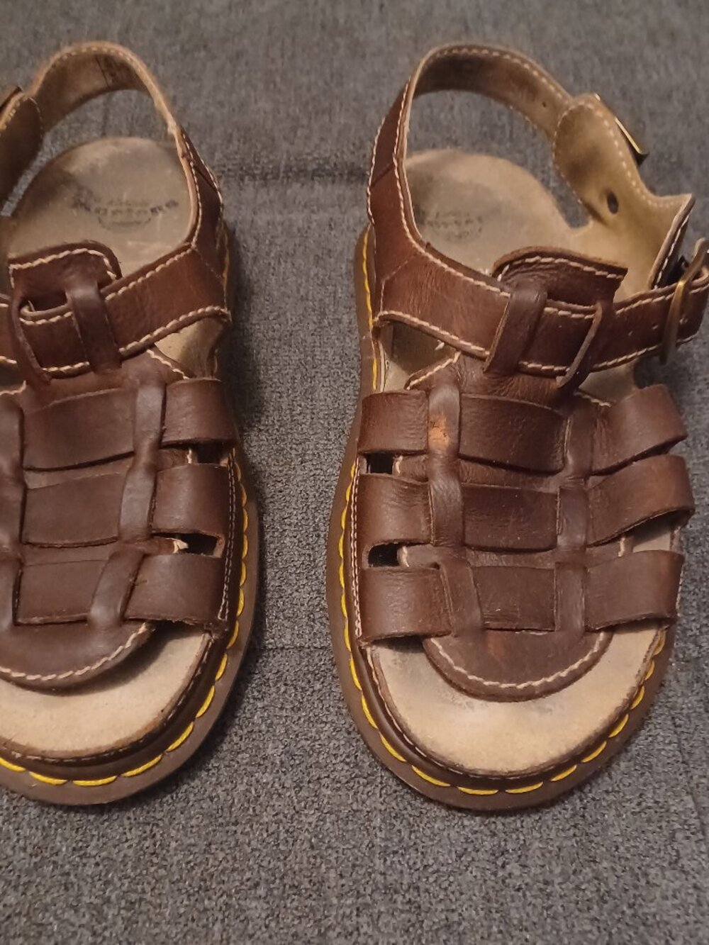 DR MARTENS PLATFORM BROWN SANDALS MEN'S SIZE 10